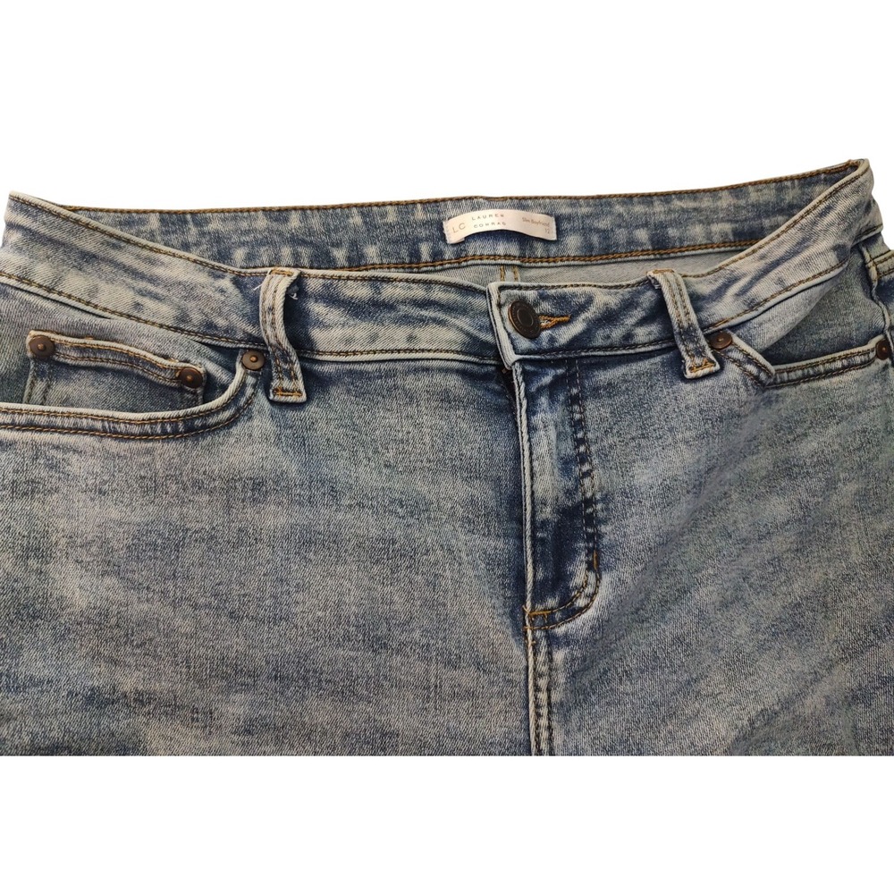 Lauren Conrad Slim Boyfriend Jeans Stretch Light Wash Five Pockets Womens Twelve